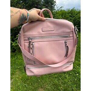 House of Flynn Women’s Medium Pink Backpack, Top Handle, Zip Pockets, Strap